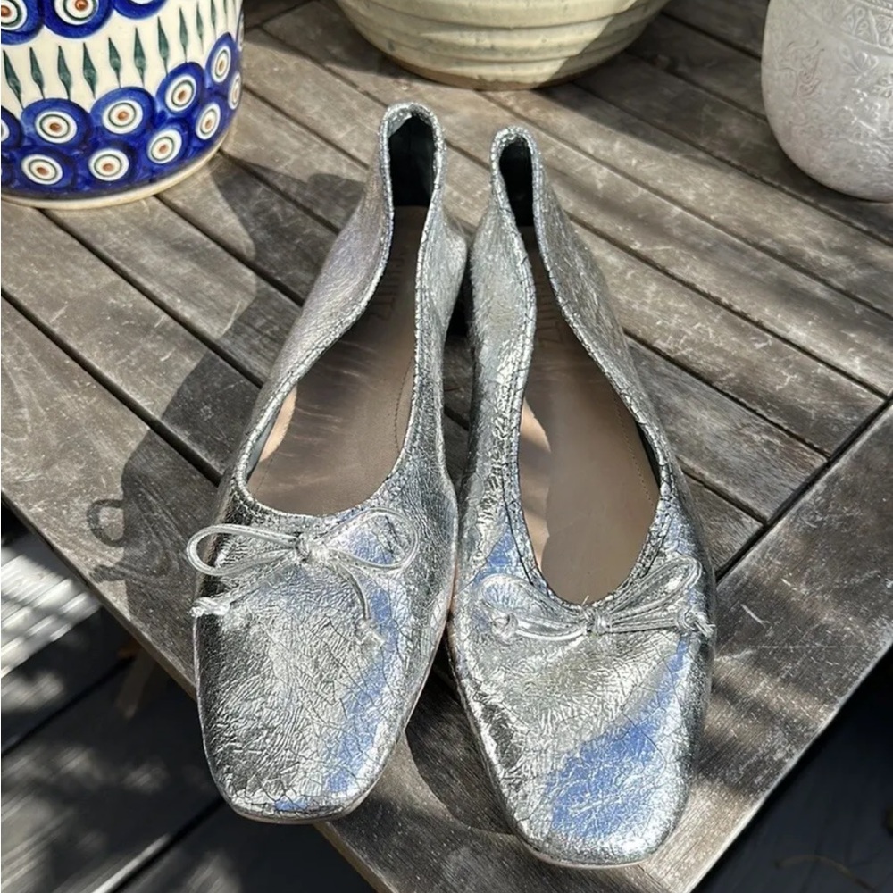 Schutz arissa multimeter silver ballet flats Size 8.5  Nwt